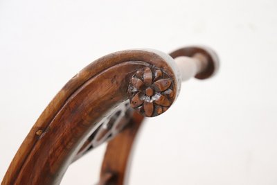 Antique Walnut Bench with Straw Seat, 18th century