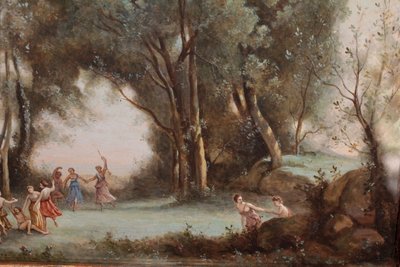 Gouache 'La danse des nymphes' after Camille Corot 19th century period