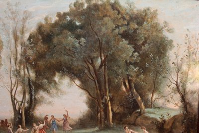 Gouache 'La danse des nymphes' after Camille Corot 19th century period