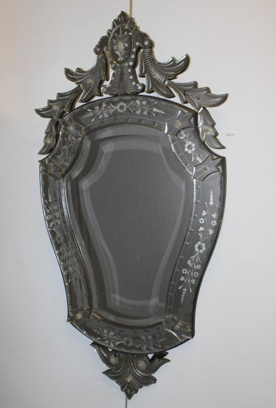 Flower-Decorated Venetian Mirror About 1950