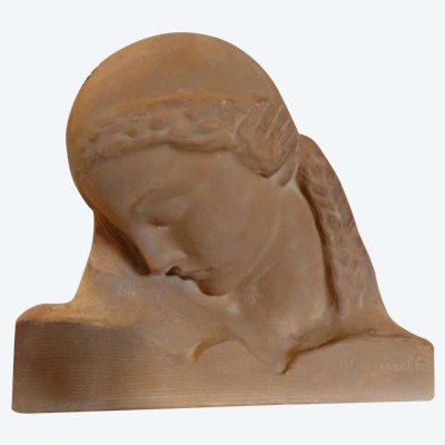 Sculpture - Terracotta - Meditation - A. Genarelli ( 1881-1943)