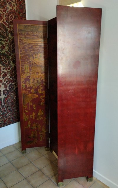 Screen- Red and gold lacquer - Japan- V. 1930.