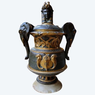 Pot- Couvert - Bronze - Egypte - Giuseppe Parvis - V. 1880.