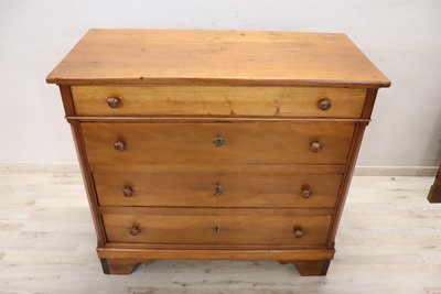 Antique Chest of Drawers in Poplar Wood, Late 19th Century