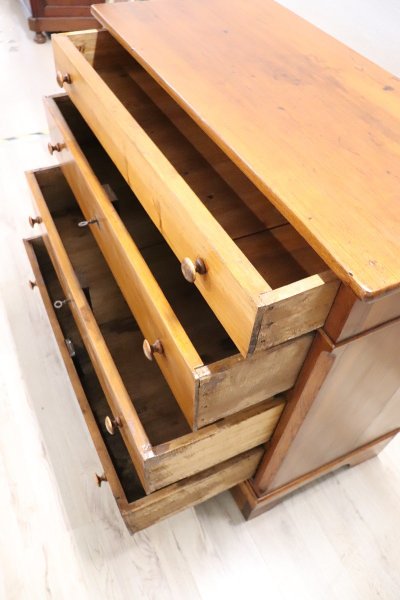 Antique Chest of Drawers in Poplar Wood, Late 19th Century