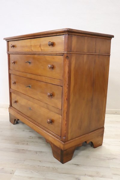 Antique Chest of Drawers in Poplar Wood, Late 19th Century