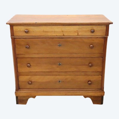 Antique Chest of Drawers in Poplar Wood, Late 19th Century