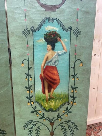 Painted wooden screen