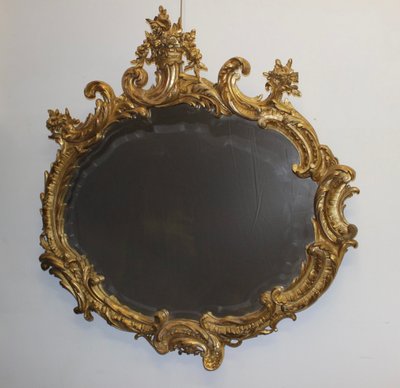 Large Louis XV Gilded Stucco Mirror XIX