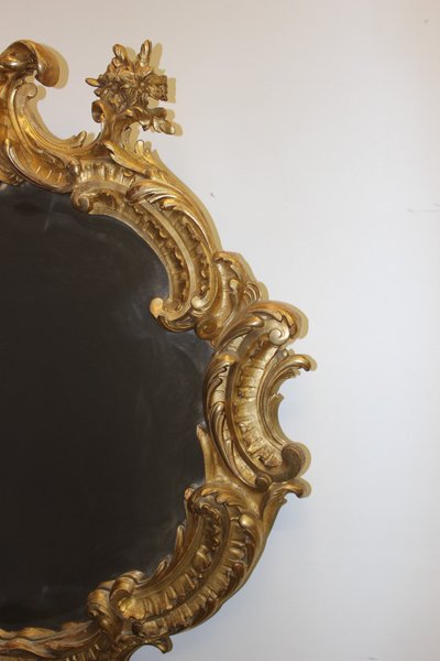 Large Louis XV Gilded Stucco Mirror XIX