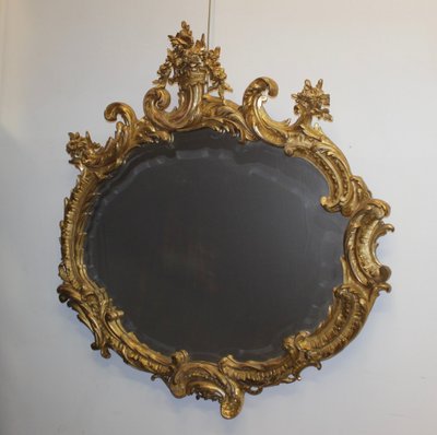 Large Louis XV Gilded Stucco Mirror XIX