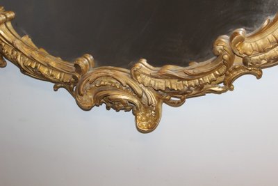 Large Louis XV Gilded Stucco Mirror XIX