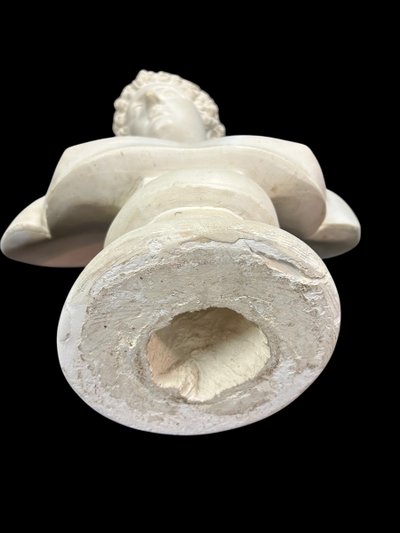 Large bust after the antique Hermes called "antinous Albani" 20th century plaster H 70 cm