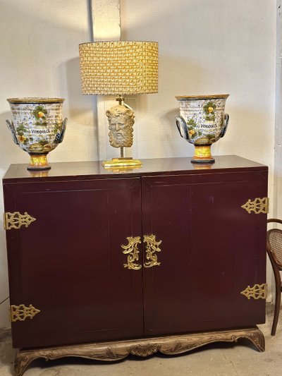 Lacquered wood and brass buffet 1950'S