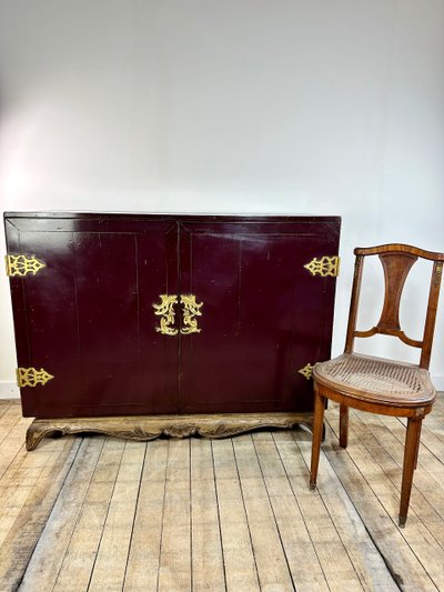 Lacquered wood and brass buffet 1950'S