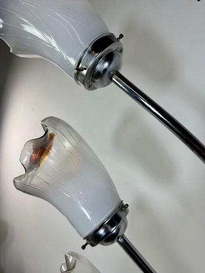 Murano metal and glass Italian Arc floor lamp 1960