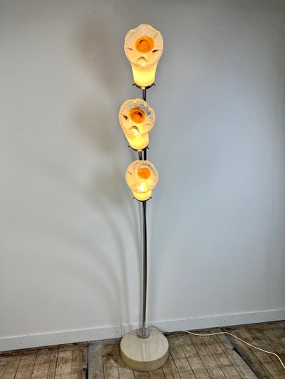 Murano metal and glass Italian Arc floor lamp 1960