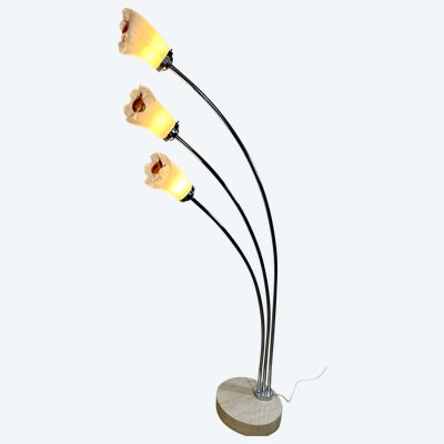 Murano metal and glass Italian Arc floor lamp 1960