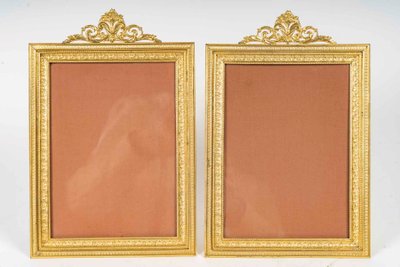 A pair of gilt bronze picture frames, late 19th century