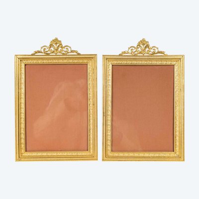 A pair of gilt bronze picture frames, late 19th century