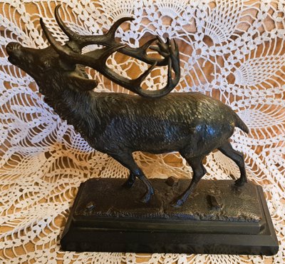 Sculpture bronze hunting stag bramant Late 19th century