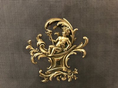 Louis XV style bronze fireplace screen from the 19th century