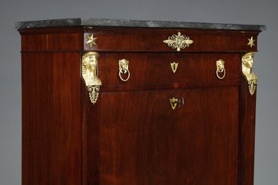 MAHOGANY AND MAHOGANY VENEER CONSULAT COMMODE AND SECRETARY