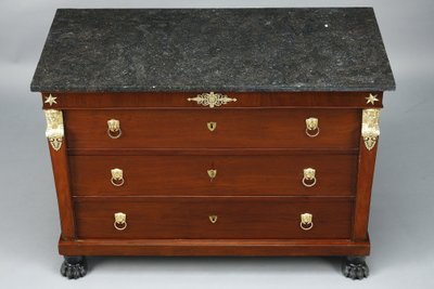 MAHOGANY AND MAHOGANY VENEER CONSULAT COMMODE AND SECRETARY