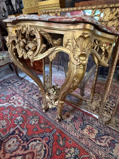 LOUIS XV WALL CONSOLE - 18th CENTURY IN GILT WOOD