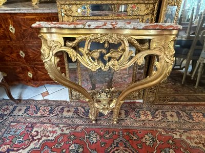 LOUIS XV WALL CONSOLE - 18th CENTURY IN GILT WOOD