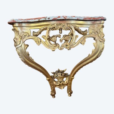 LOUIS XV WALL CONSOLE - 18th CENTURY IN GILT WOOD