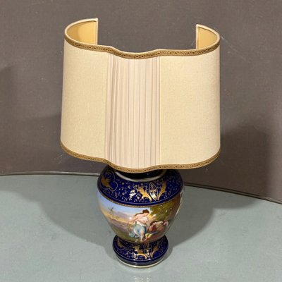 Antique Royal Vienna Porcelain Lamp Painted