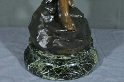 Spelter Sculpture Titled “Sower”, signed A. de Ranieri – Mid 20th century