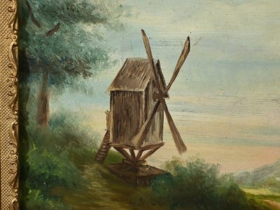 Oil on Canvas “The Mill” by N. Okolowicz – Early 20th Century