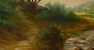 Oil on Canvas “The Mill” by N. Okolowicz – Early 20th Century