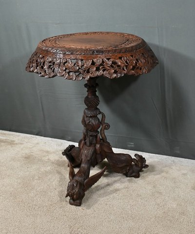 Anglo-Indian Pedestal Table in Exotic Wood – Late 19th Century