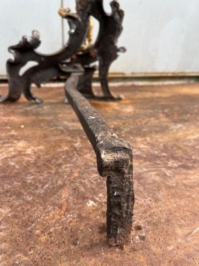 Pair of 18th century bronze andirons