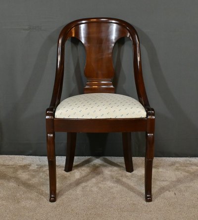 Set of 4 Gondola Chairs in Mahogany, Restoration period – Part 1 of the 19th century