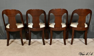 Set of 4 Gondola Chairs in Mahogany, Restoration period – Part 1 of the 19th century