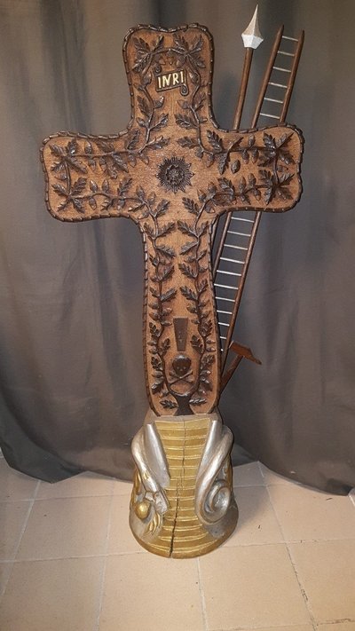 Large Carved Black Forest Cross