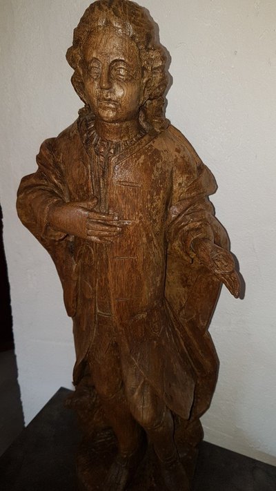 Scultura di San Giovanni Battista in legno di quercia - inizio XVIII secolo - Francia