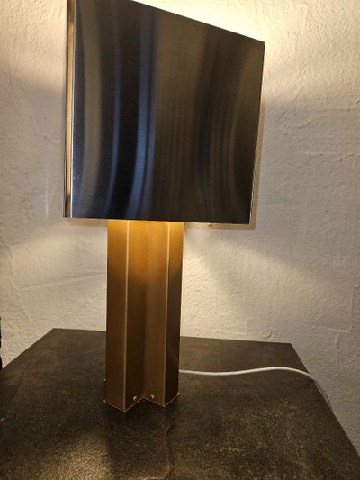 Lampe Métal Chrome Et Métal Doré Année 1970