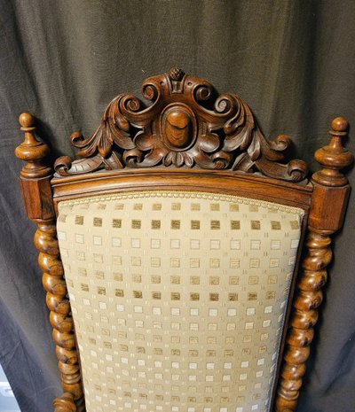 Paire De Fauteuils Louis XIII  - époque 19ème  - Noyer Massif -