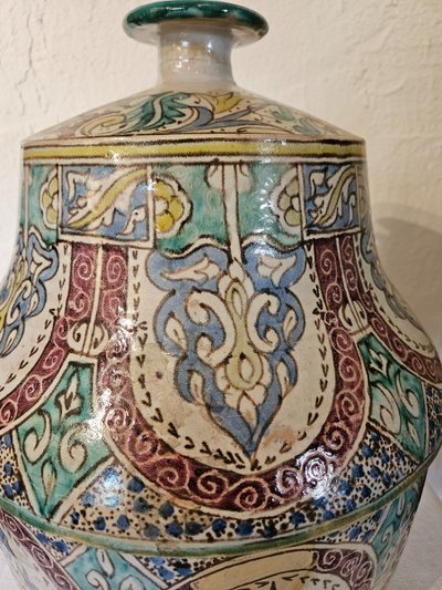 Moroccan Covered Pot - Jobbana - Fez - Late 19th century