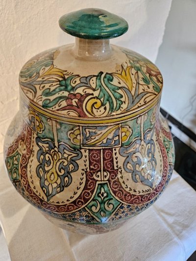 Moroccan Covered Pot - Jobbana - Fez - Late 19th century