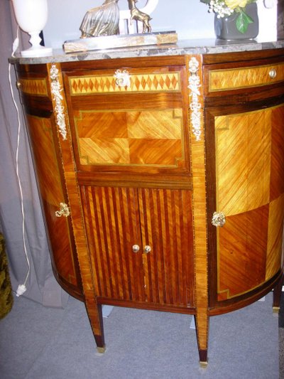 19th century secretary desk with curtain box and side doors