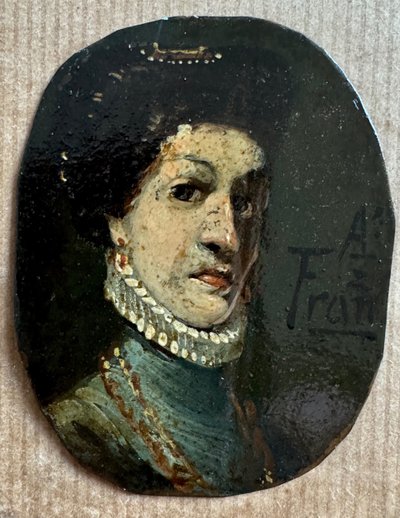 Small 17th century portrait on copper