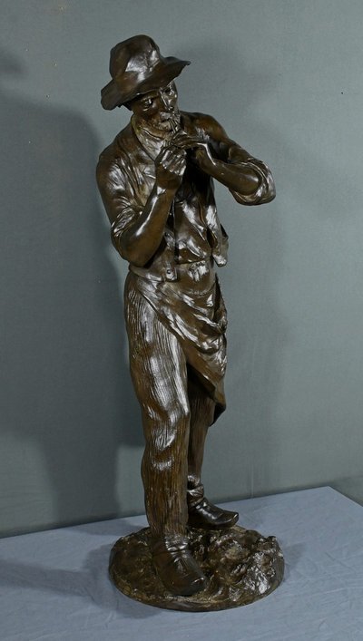 Important Bronze “The Man with the Pipe” signed M. Constant Favre – Late 19th century