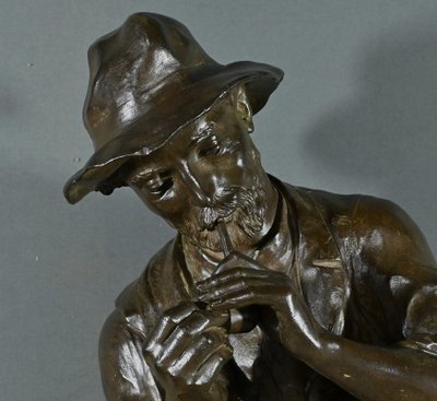 Important Bronze “The Man with the Pipe” signed M. Constant Favre – Late 19th century