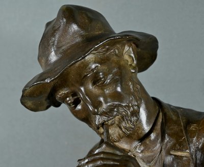 Important Bronze “The Man with the Pipe” signed M. Constant Favre – Late 19th century